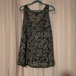 Torrid Black Floral Tank Top - Soft Scoop Neck